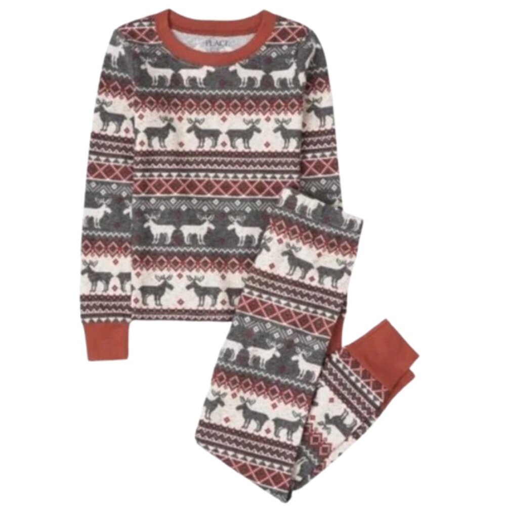 PJ Place Women's Moose FairIsle Thermal Pajamas L